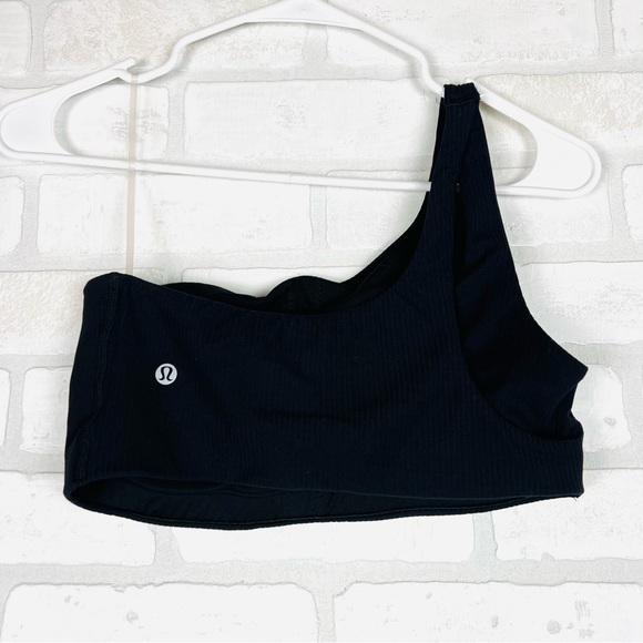 Lululemon Ribbed Nulu Asymmetrical Yoga Bra Size 8 with padding Black - Picture 16 of 16